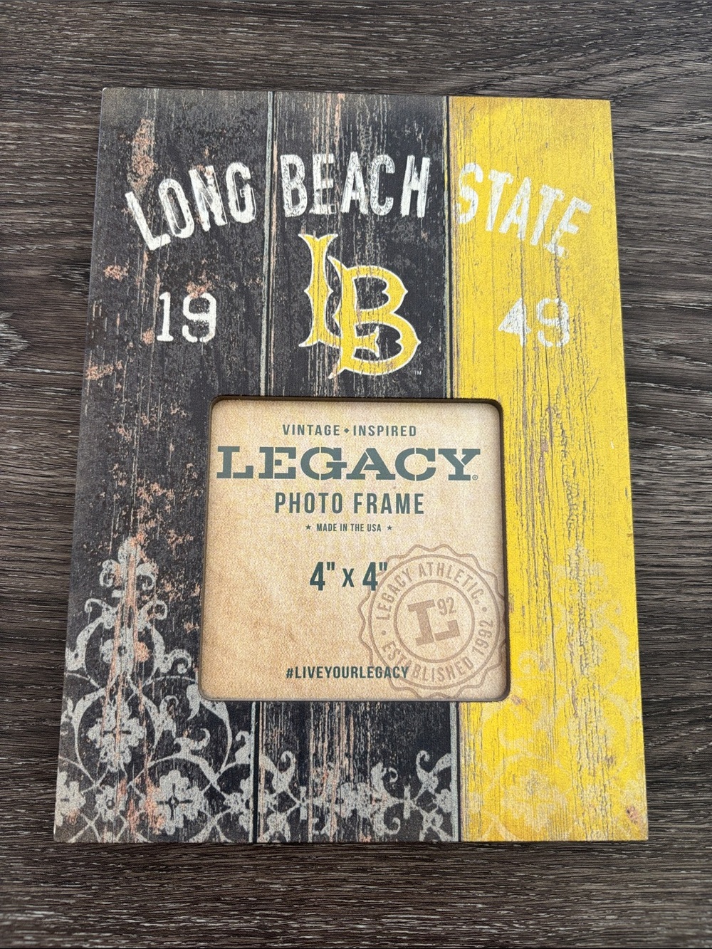 Legacy Long Beach Rustic Wooden Photo Frame in Yellow and Black